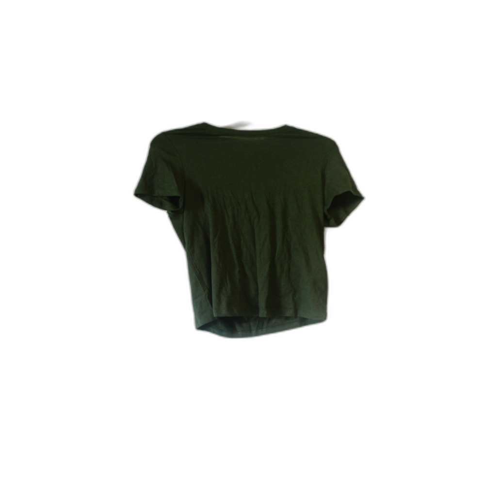New Old Navy Emerald Green Plain Cropped Medium T-Shirt